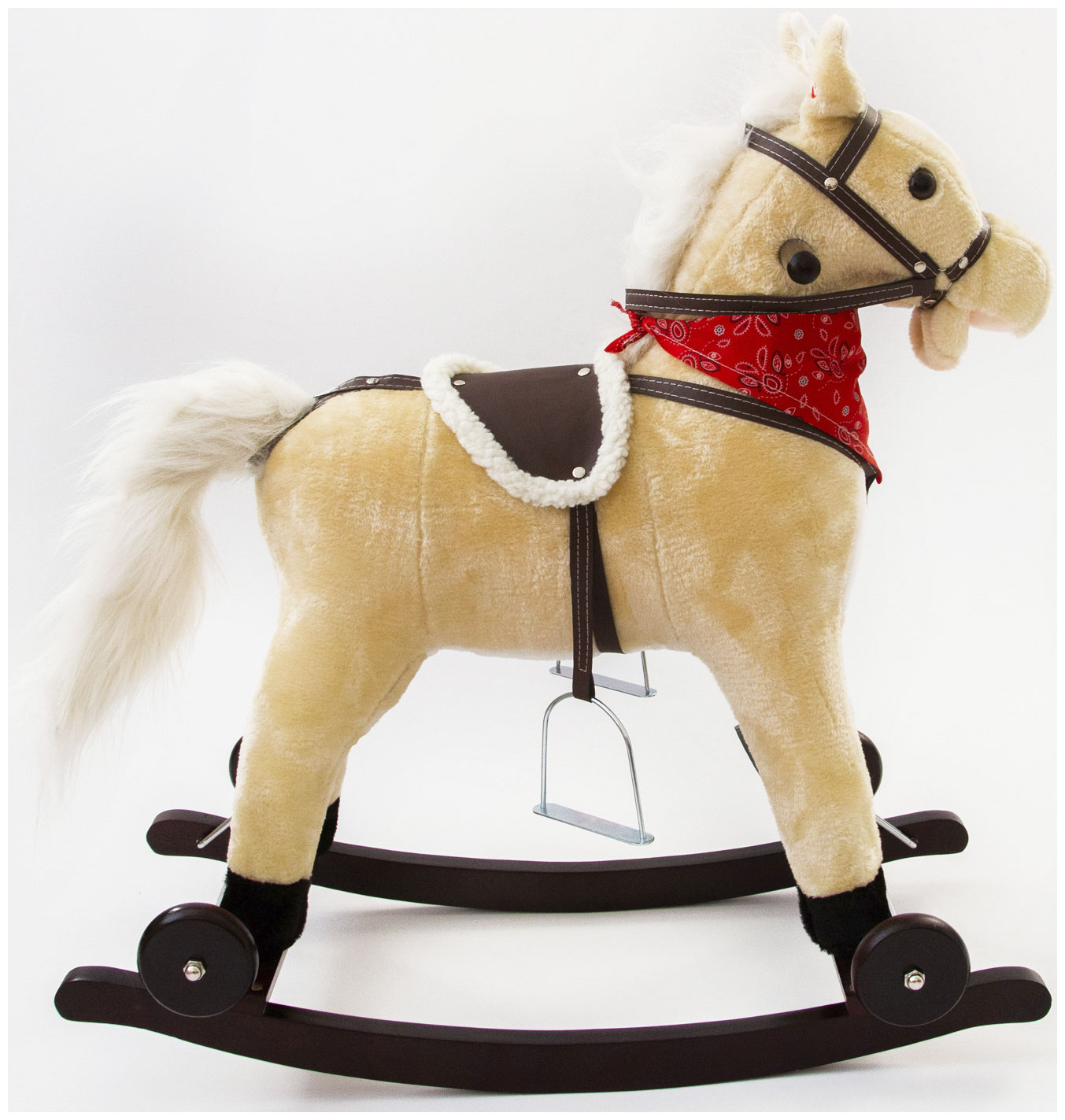 Изображение товара Детская качалка-каталка Лошадка Amarobaby West бежевый для малышей от 3 лет