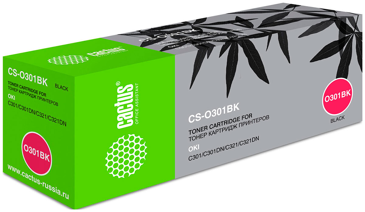 Изображение товара Тонер-картридж Cactus CS-O301BK для OKI C301/321, черный, ресурс 2200 страниц