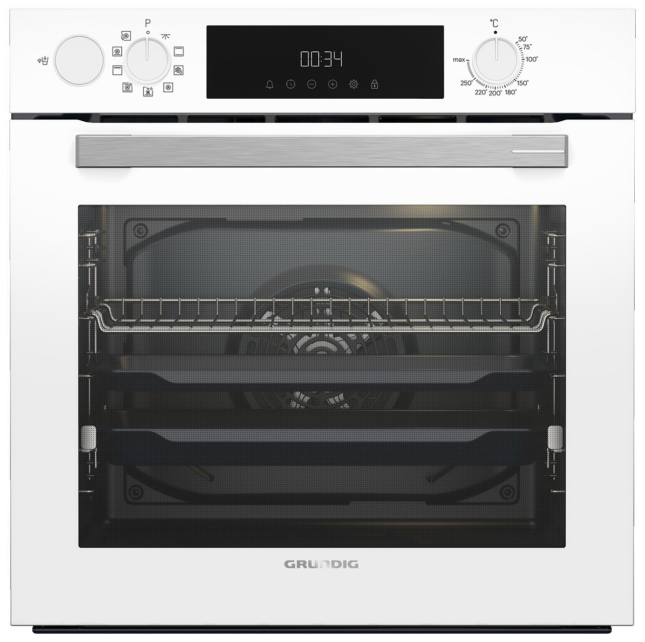 Изображение товара Электрический духовой шкаф Grundig GEDM12300W белый 72 л 9 режимов конвекции гриль пар