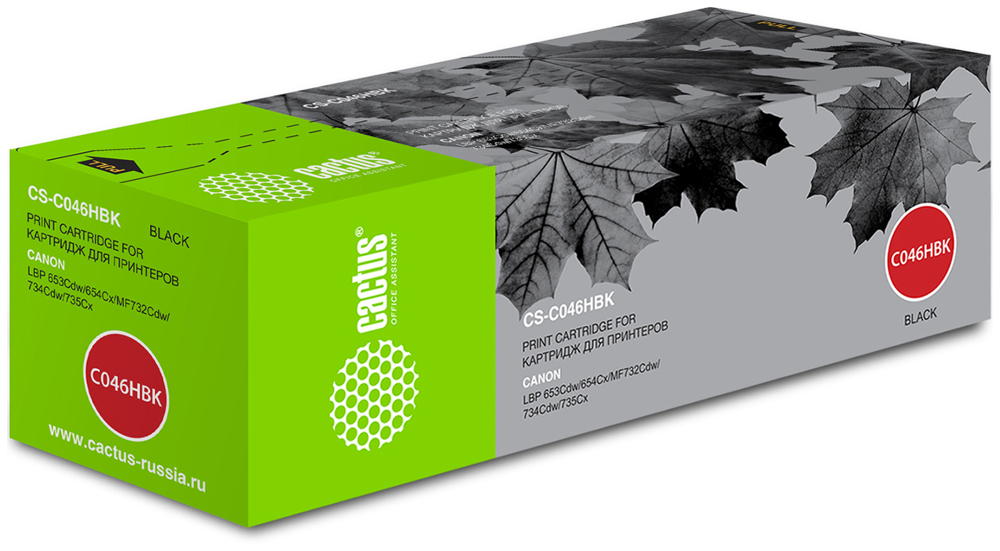 

Картридж лазерный Cactus CS-046HBK для CANON LBP-653Cdw/654Cx/MF732Cdw, черный, ресурс 6300 стр. CS-C046HBK