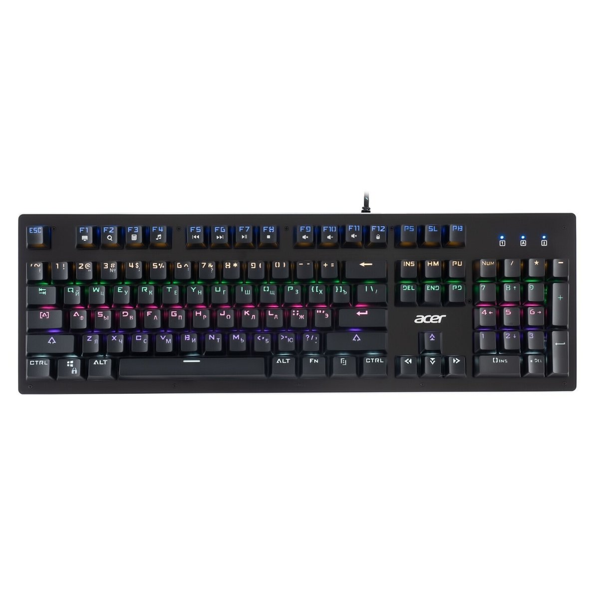 Изображение товара Клавиатура Acer OKW127 механическая черный USB for gamer LED (ZL.KBDEE.00H)