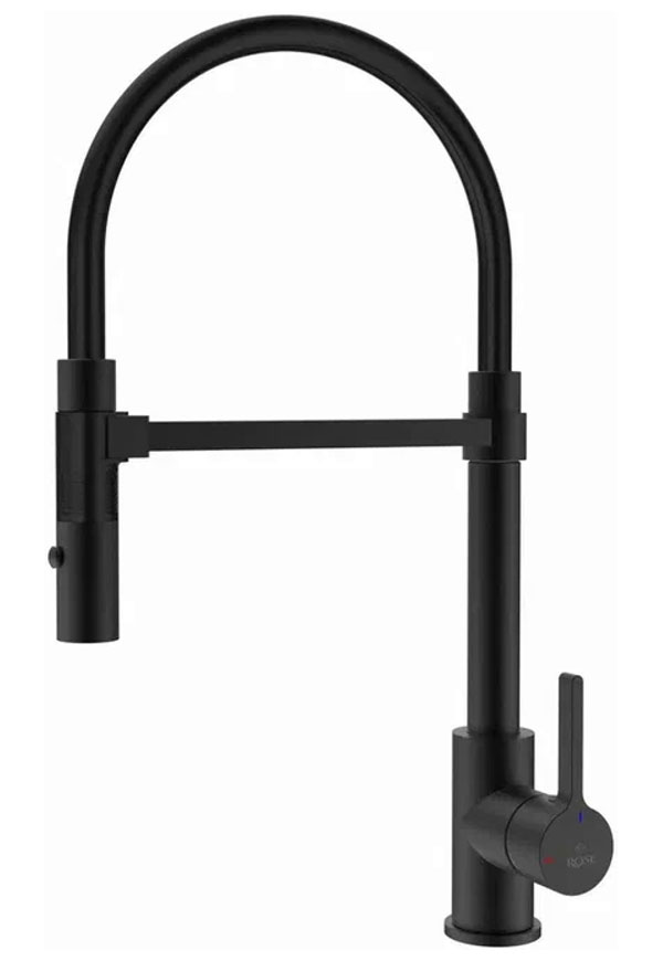 Изображение товара Кухонный смеситель Rose R133/черный с керамическим картриджем