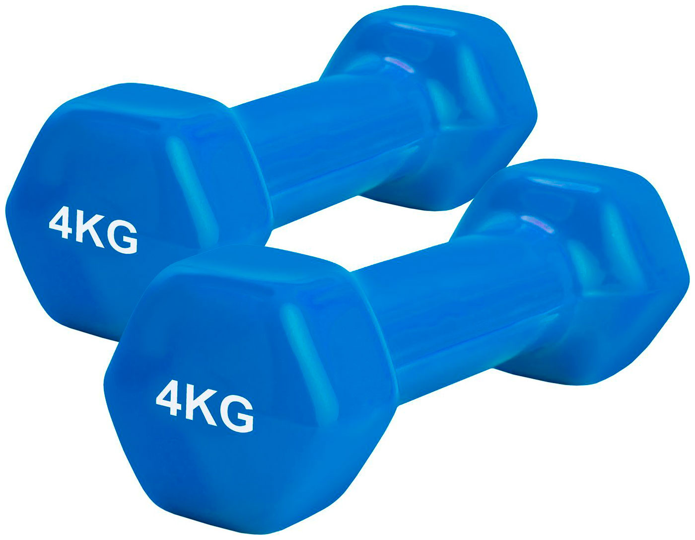 Изображение товара Набор гантелей обрезиненных Bradex по 4 кг, синие, 2 штуки