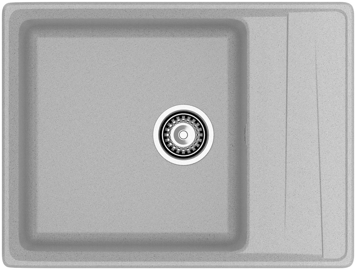Изображение товара Кухонная мойка GranFest LEVEL 660L мрамор серый 660х500 мм с крылом