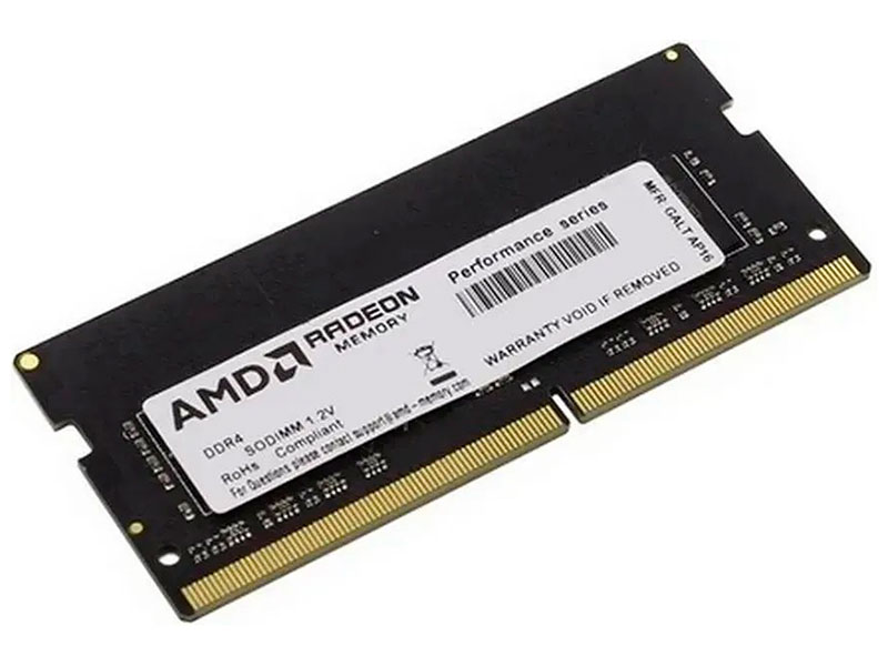 Изображение товара Оперативная память AMD SO-DIMM DDR4 4Gb 3200MHz R9 Gamers Series Black Gaming Memory (R944G3206S1S-U)