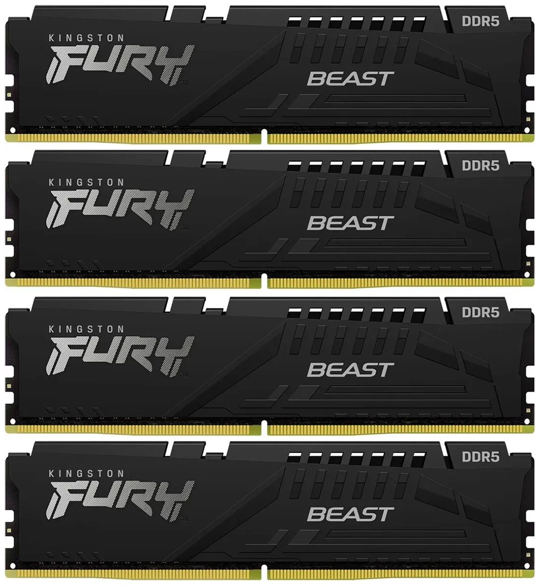 Изображение товара Kingston DDR5 64GB 4x16GB 6000MHz Fury Beast Black оперативная память