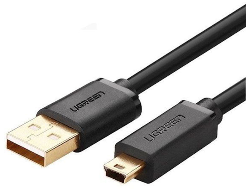 Изображение товара Кабель Ugreen USB 2.0 A Male to Mini 5 Pin Male 2м черный для периферийных устройств