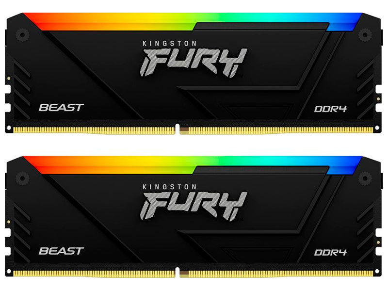 Изображение товара Kingston DDR4 32GB 3600MHz FURY Beast RGB высокая скорость стильный дизайн