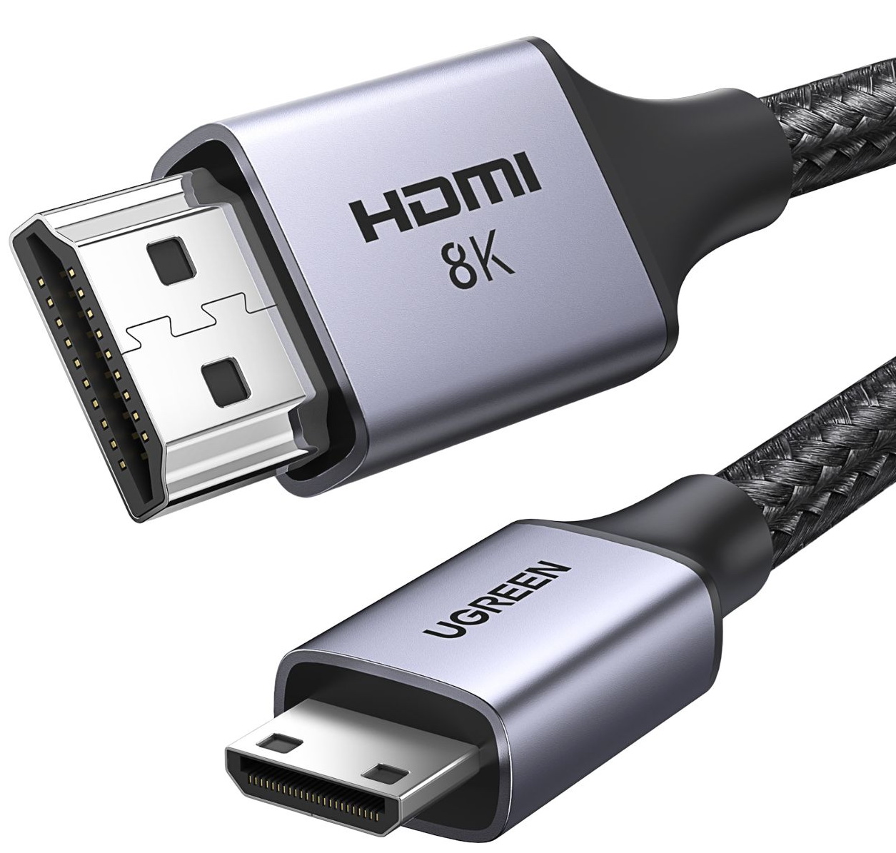 

Кабель для ТВ и аудио техники Ugreen HD163 (15514), Mini HDMI to HDMI, 8K, 1 м