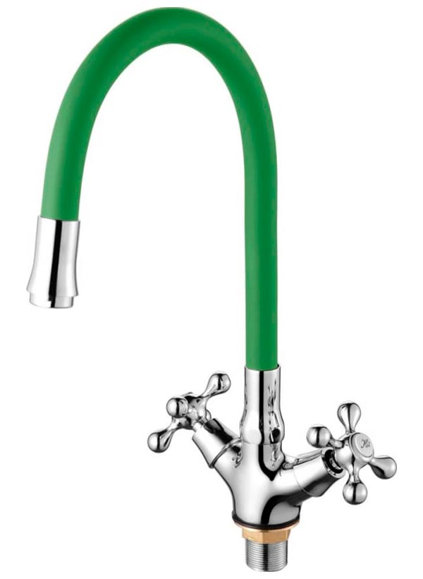 

Смеситель для кухни с гибким изливом D-Lin хром/зеленый (D153810-5)