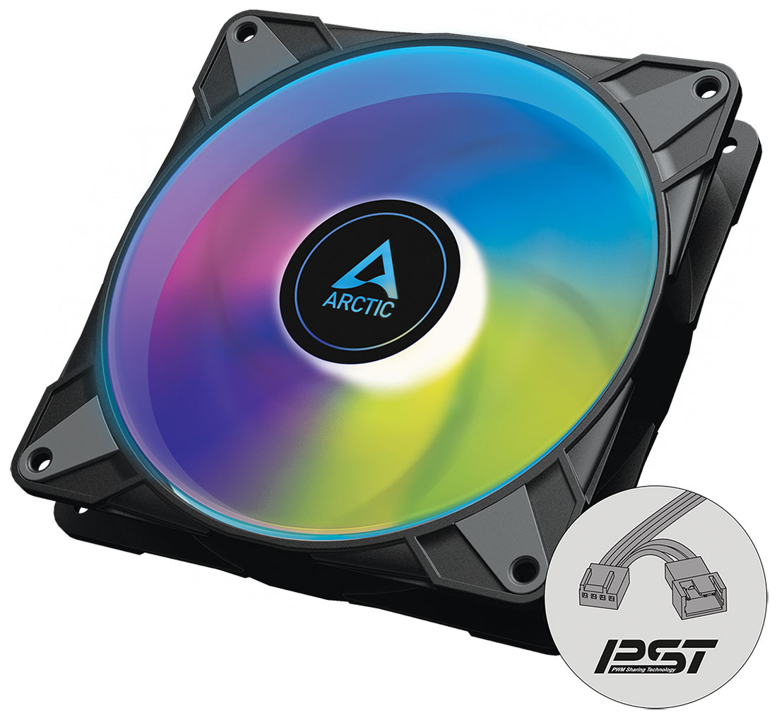 Изображение товара Вентилятор для корпуса Arctic P14 PWM PST A-RGB 0dB Black 140x140 мм