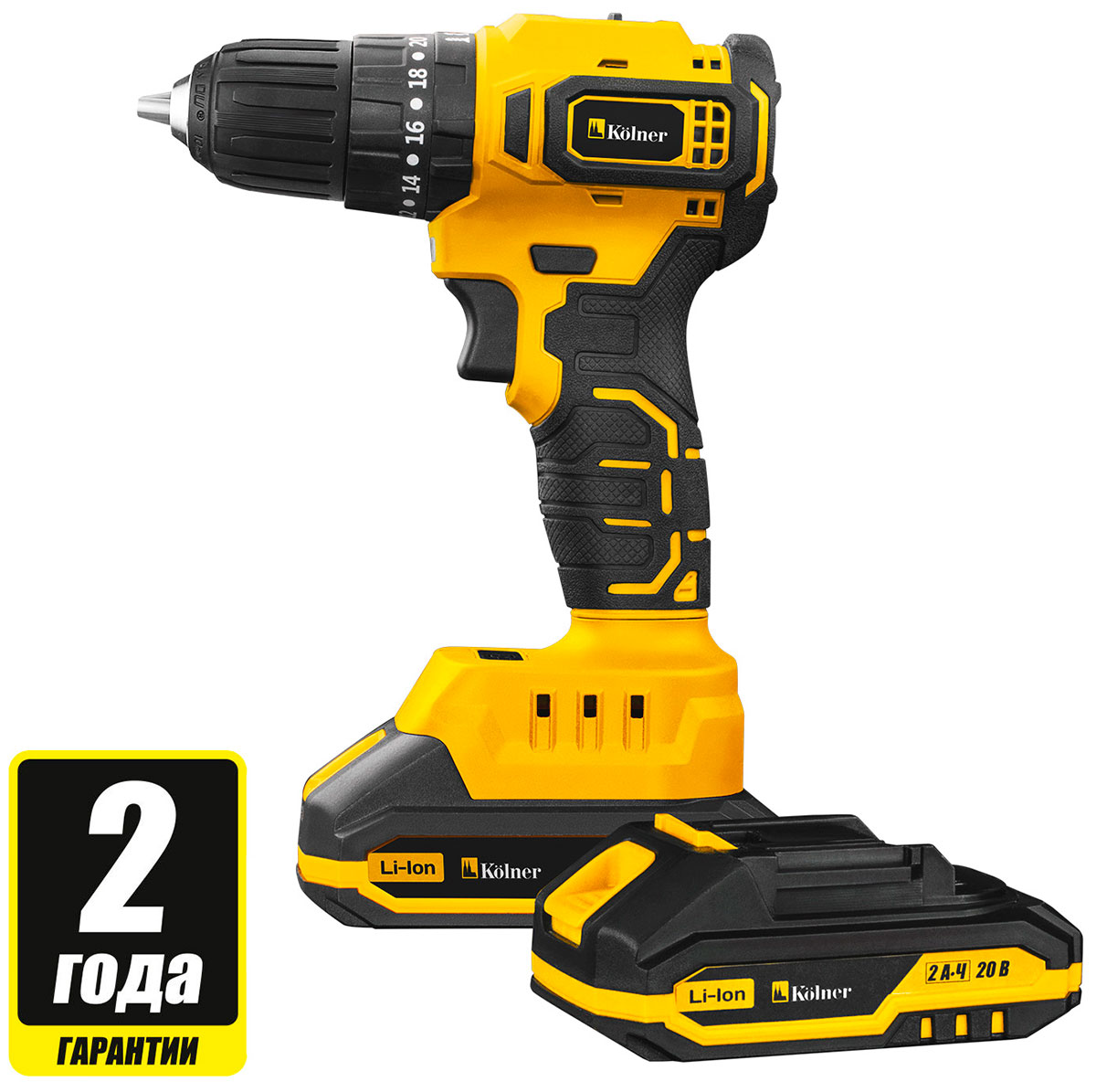 

Дрель-шуруповерт Kolner KCD 20/2BLC