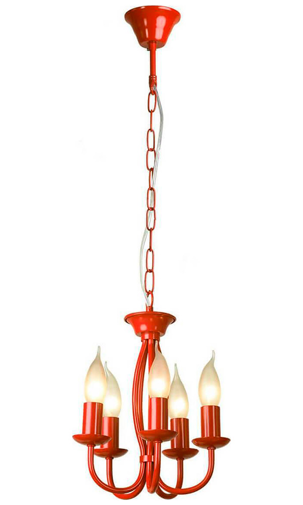 Изображение товара Люстра подвесная Lussole Anson GRLSP-9915 с 5 LED лампами в стиле модерн красная