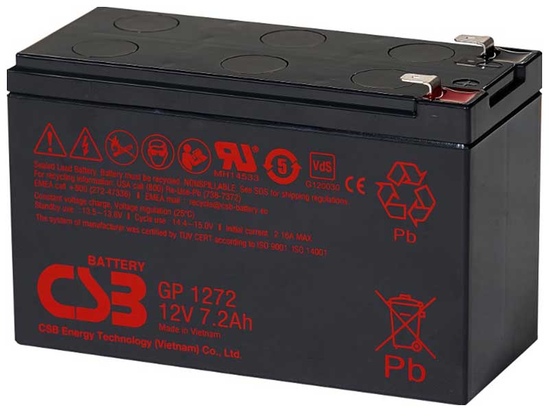 Изображение товара Аккумуляторная батарея для ИБП CSB GP1272 (12В 7,2Ач) клемма F1