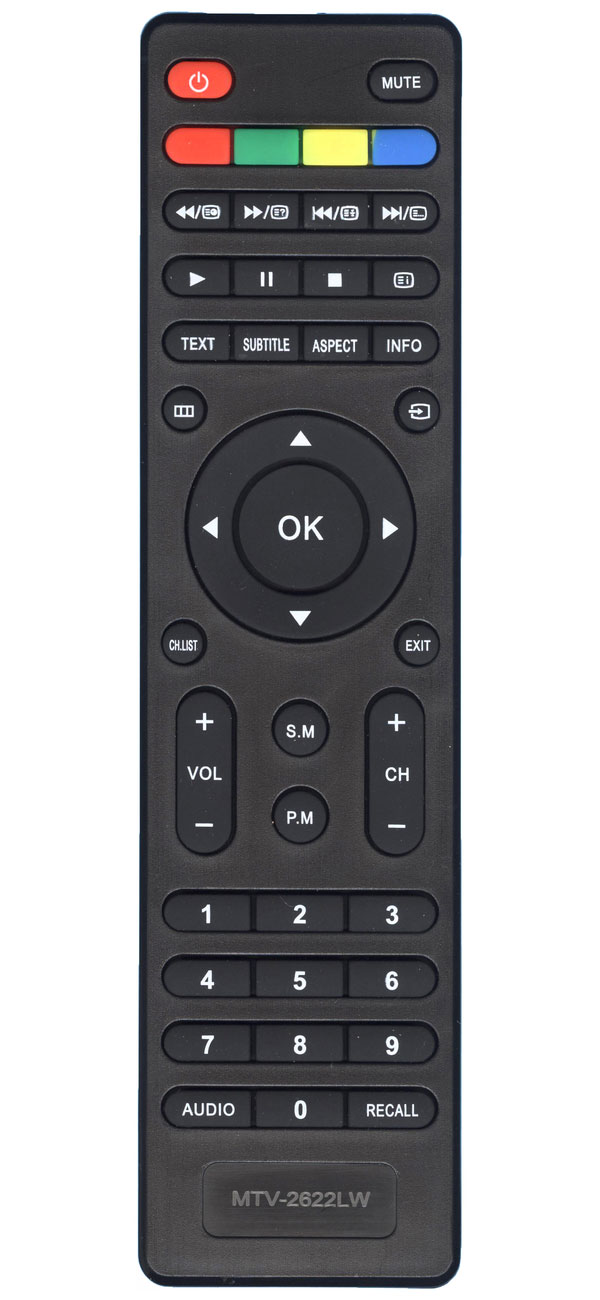 Изображение товара Универсальный пульт Huayu KT1045 (MTV-2622LW) ic, черный, для телевизора Mystery, Helix