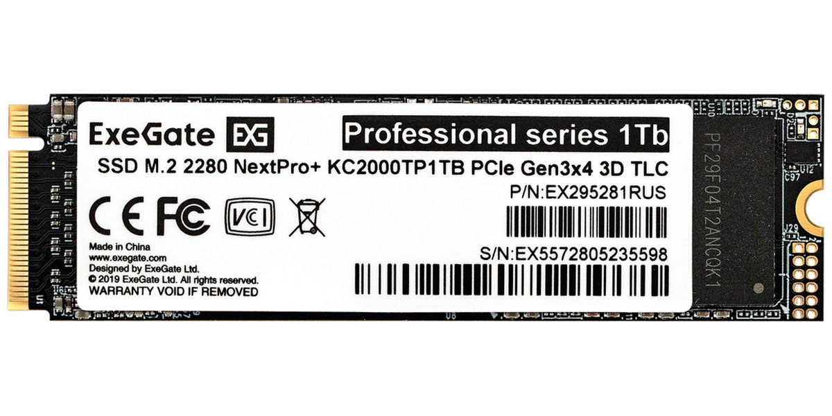 Изображение товара ExeGate SSD накопитель M.2 2280 1Tb NextPro KC2000TP1TB