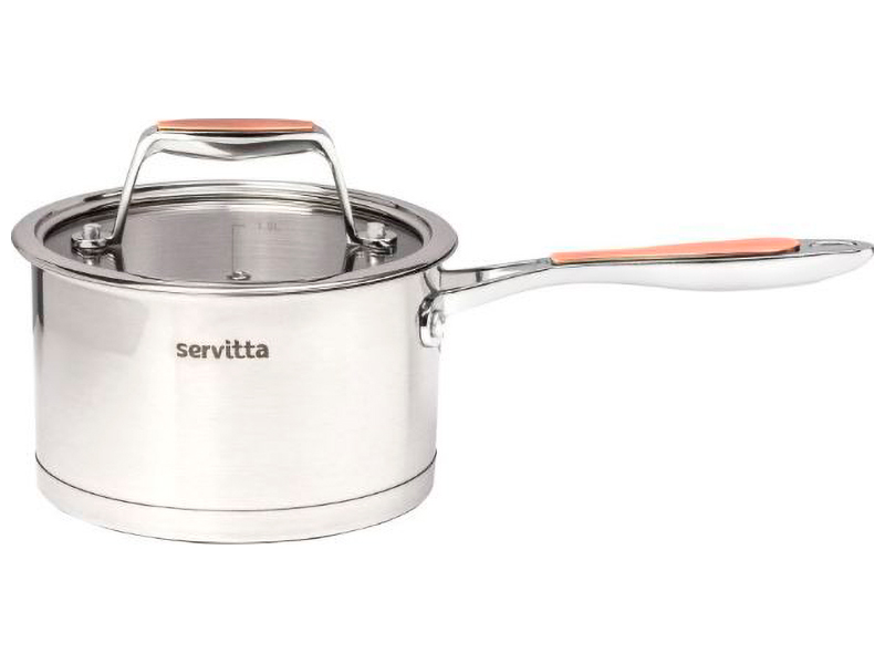 Изображение товара Ковш Servitta 1.7 литра Quadro из нержавеющей стали с крышкой