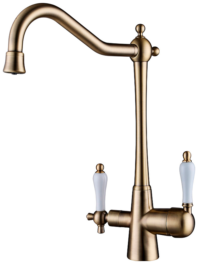 Изображение товара Смеситель для кухни Kaiser Vincent бронзовый 31844-3 с переключателем для фильтра и поворотным изли