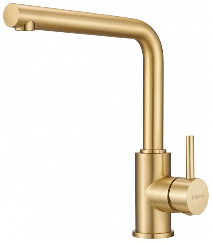 Изображение товара Кухонный смеситель Milacio Ultra золото нержавеющая сталь однорычажный