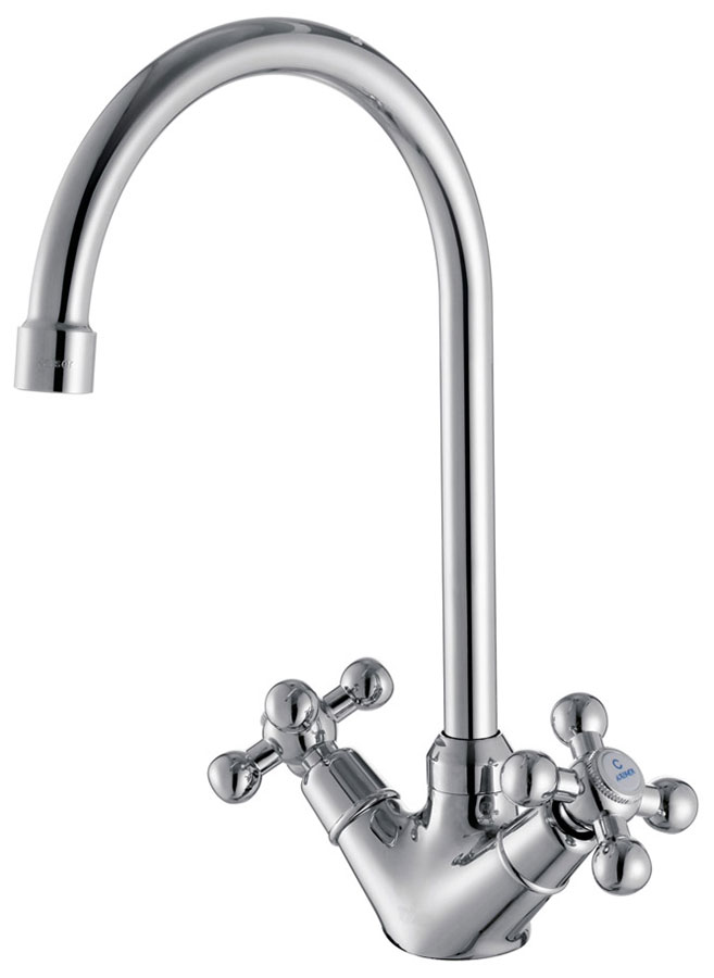 Изображение товара Смеситель для кухонной мойки Kaiser Carlson с двумя рукоятками хромированный
