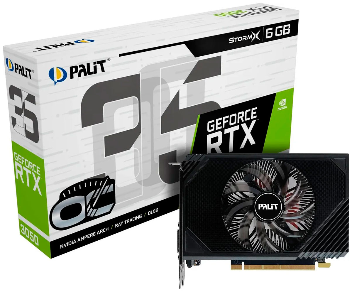 Изображение товара Видеокарта Palit GeForce RTX 3050 StormX OC 6Gb (NE63050S18JE-1072F)