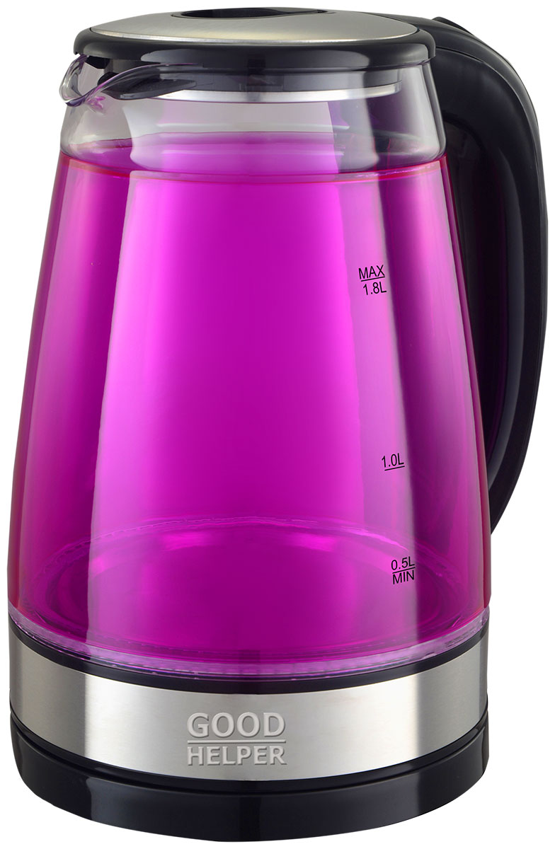 Изображение товара Электрический чайник GoodHelper KPG-1810 Pink стекло нержавеющая сталь 1.8л 1800Вт