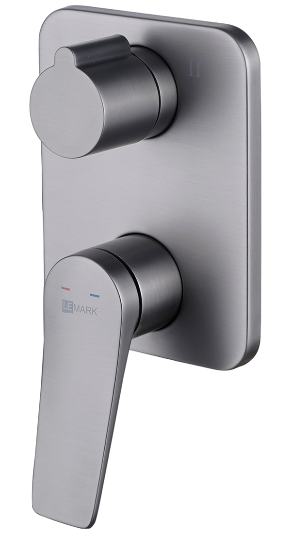 Изображение товара Встраиваемый смеситель Lemark для ванны и душа, латунь/графит (LM3727GM)