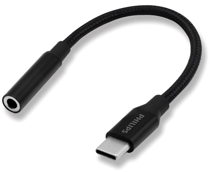 

Стерео адаптер Philips USB-C (male)-3.5 (female), 0.1 м (SWA3010C), Черный