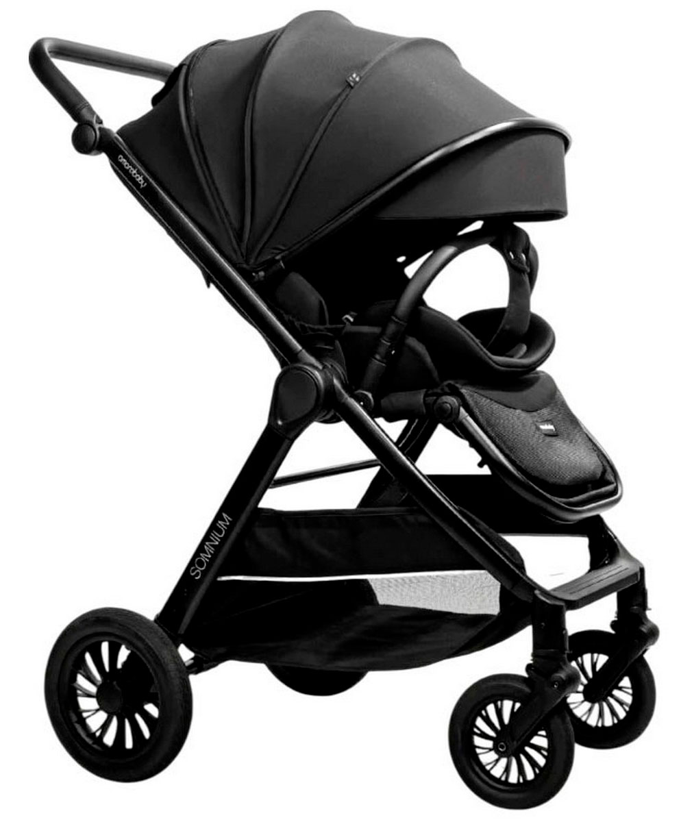 Изображение товара Прогулочная коляска Amarobaby Somnium черная реверсивный блок и регулируемые параметры