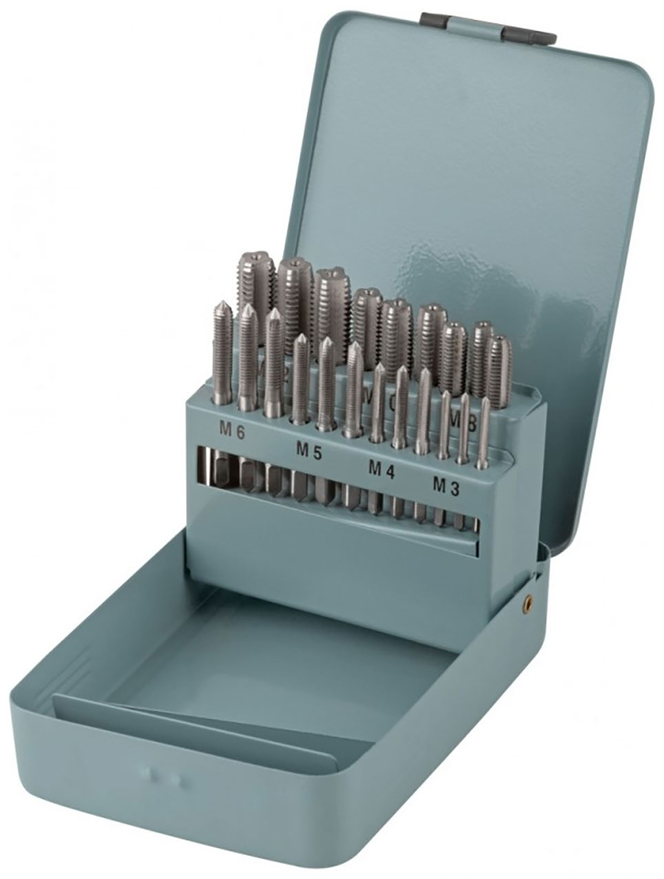 Изображение товара Метчики Fit легированная сталь, Профи, 21 шт., М3-М12, металлический кейc (70801)
