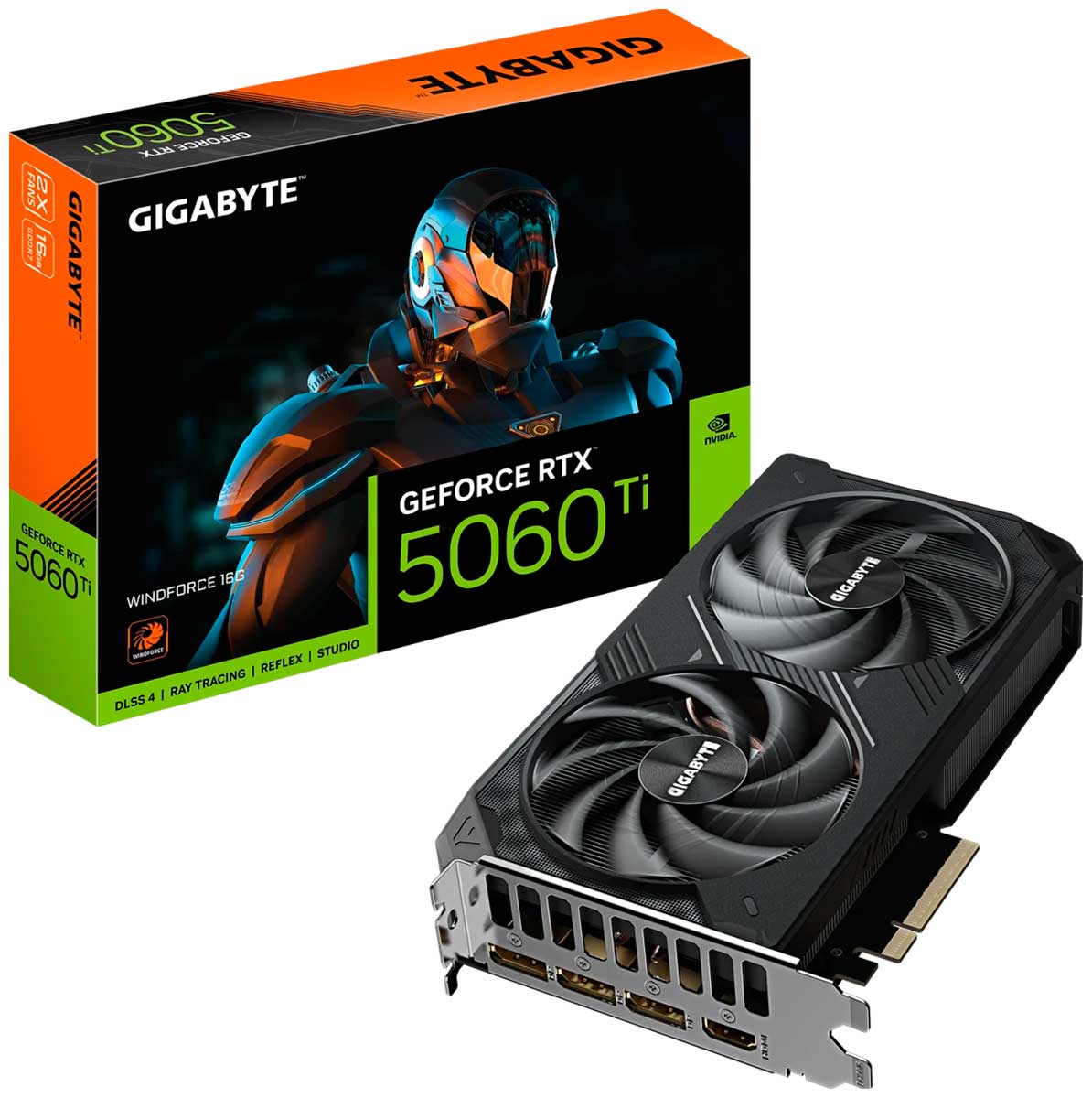 Изображение товара Видеокарта Gigabyte GeForce RTX 5060 Ti Windforce 16GB GV-N506TWF2-16GD