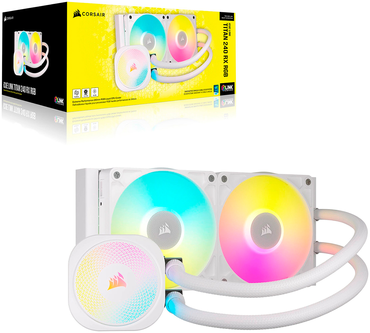 Изображение товара Corsair iCUE LINK TITAN 240 RX RGB White водяной охладитель для процессора 240мм