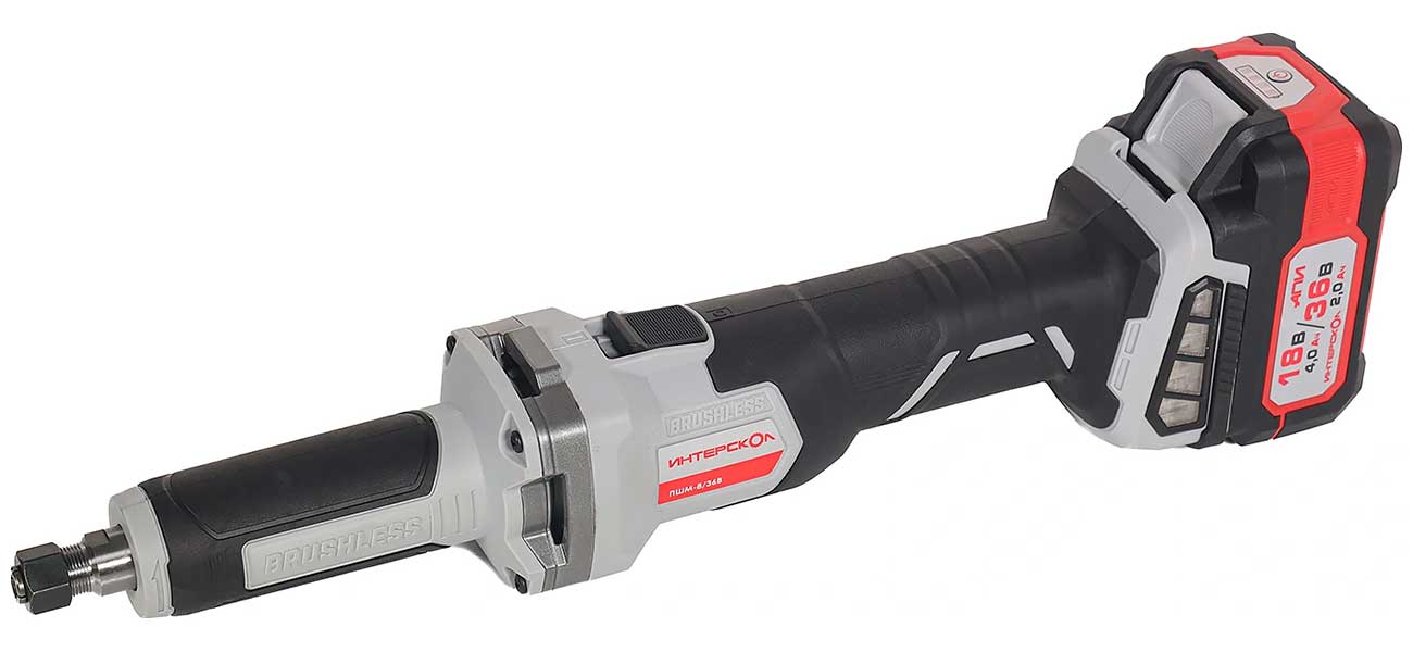 Изображение товара Аккумуляторная прямошлифовальная машина Интерскол PSHM-8/36V (821.2.2.70)