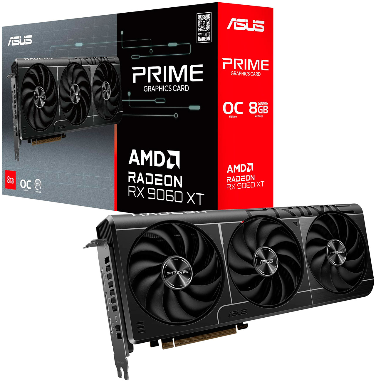 Изображение товара Видеокарта Asus Radeon PRIME RX 9060 XT 8GB (PRIME-RX9060XT-O8G)