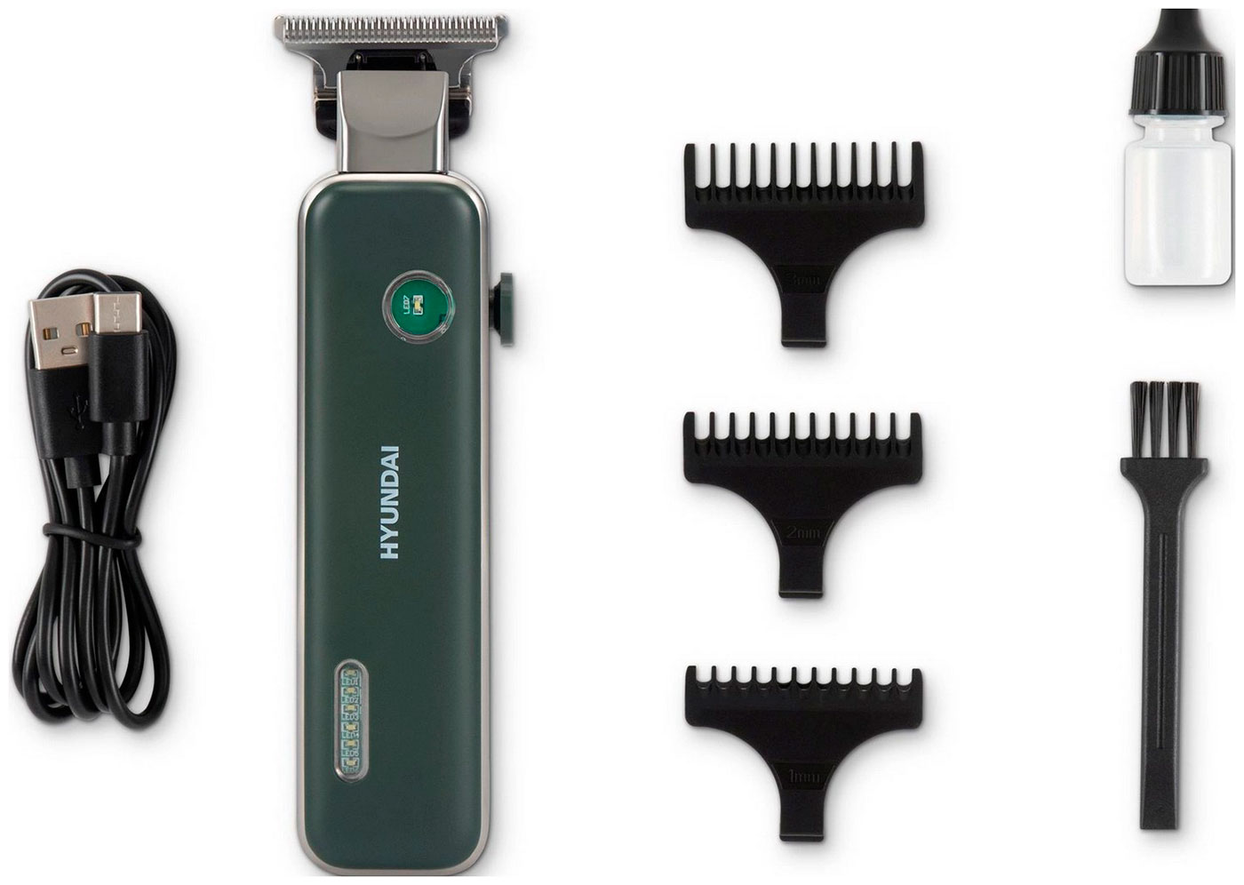

Триммер для лица и тела Hyundai H-HT6070 (зеленый, насадки в комплекте: 3шт)