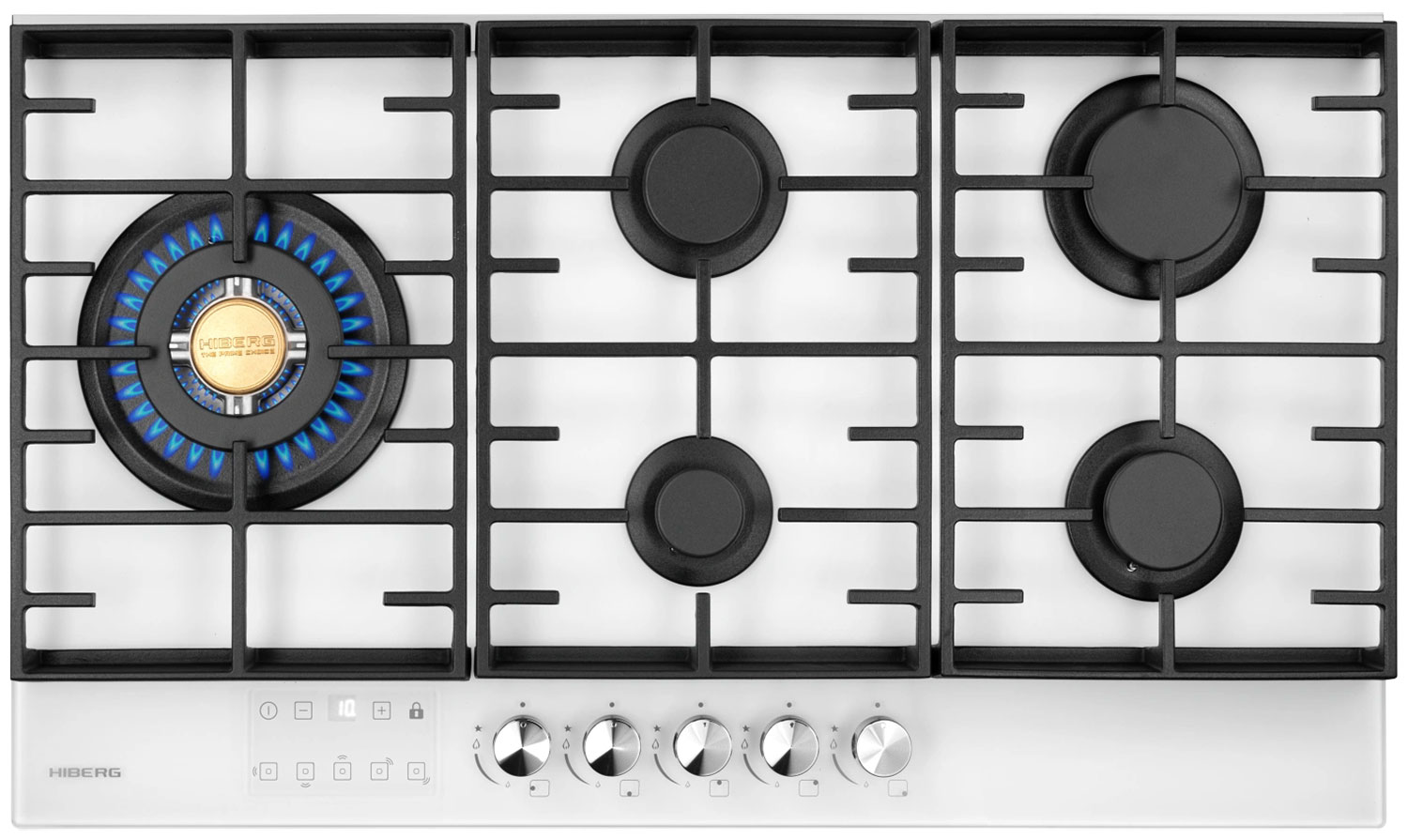 Изображение товара Газовая варочная панель Hiberg VM 9255 W, 5 конфорок Изображение товара Газовая варочная панель Hiberg VM 9255 W, 5 конфорок