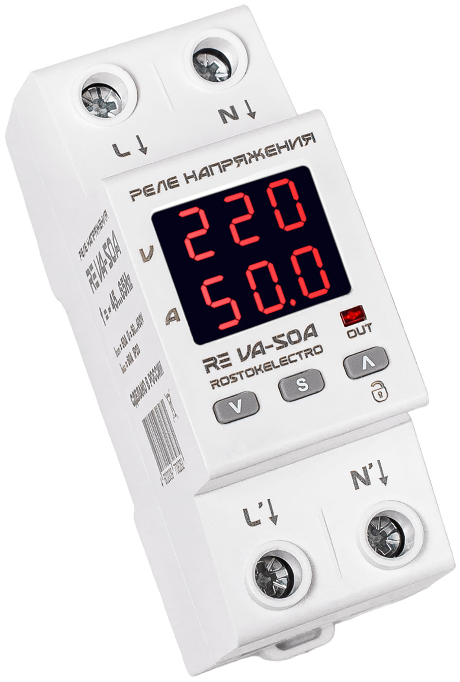 

Реле напряжения RE VA-50A W, Белый