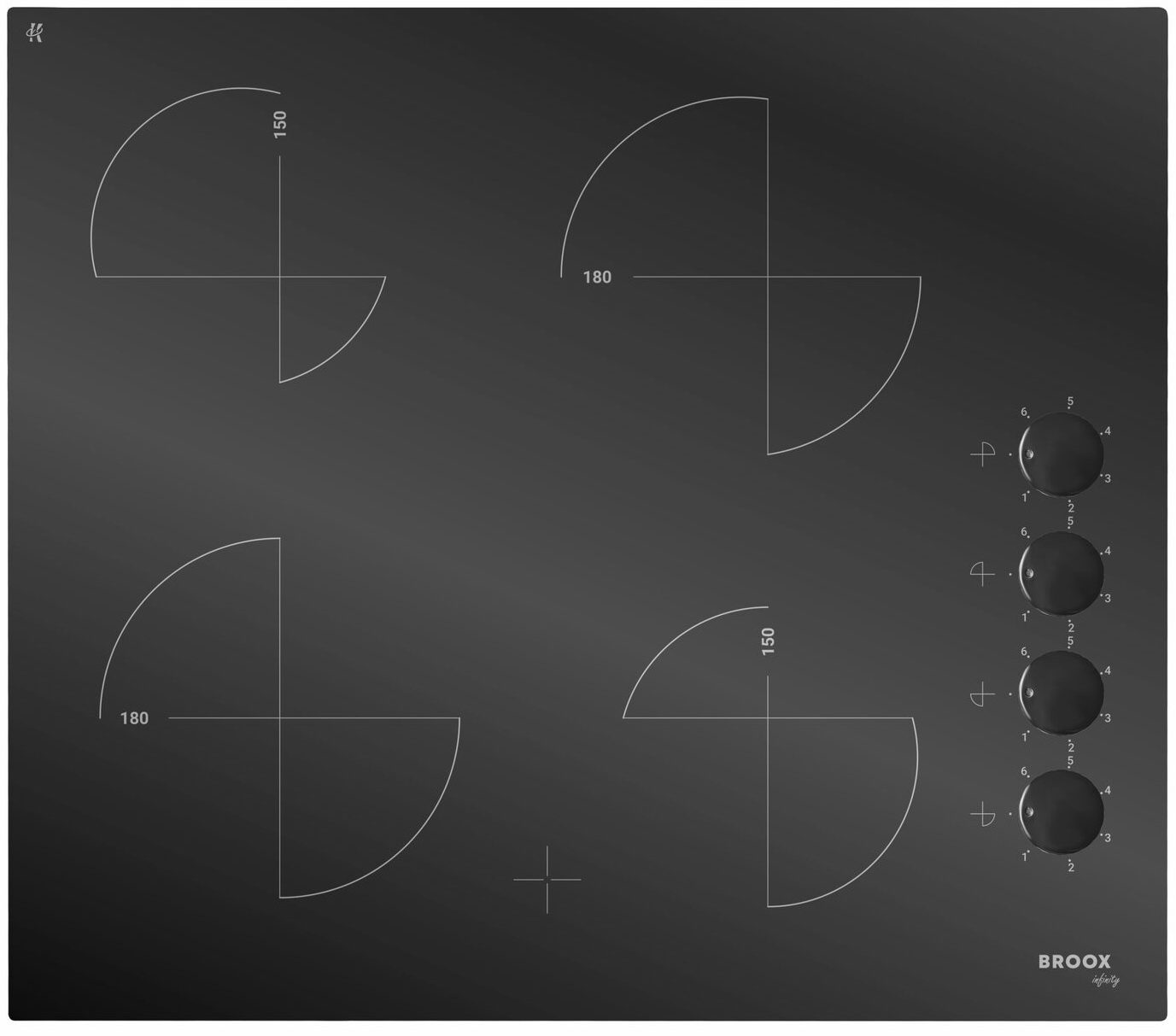 

Электрическая варочная панель Broox ПЭВ 40 С черная infinity, Черный