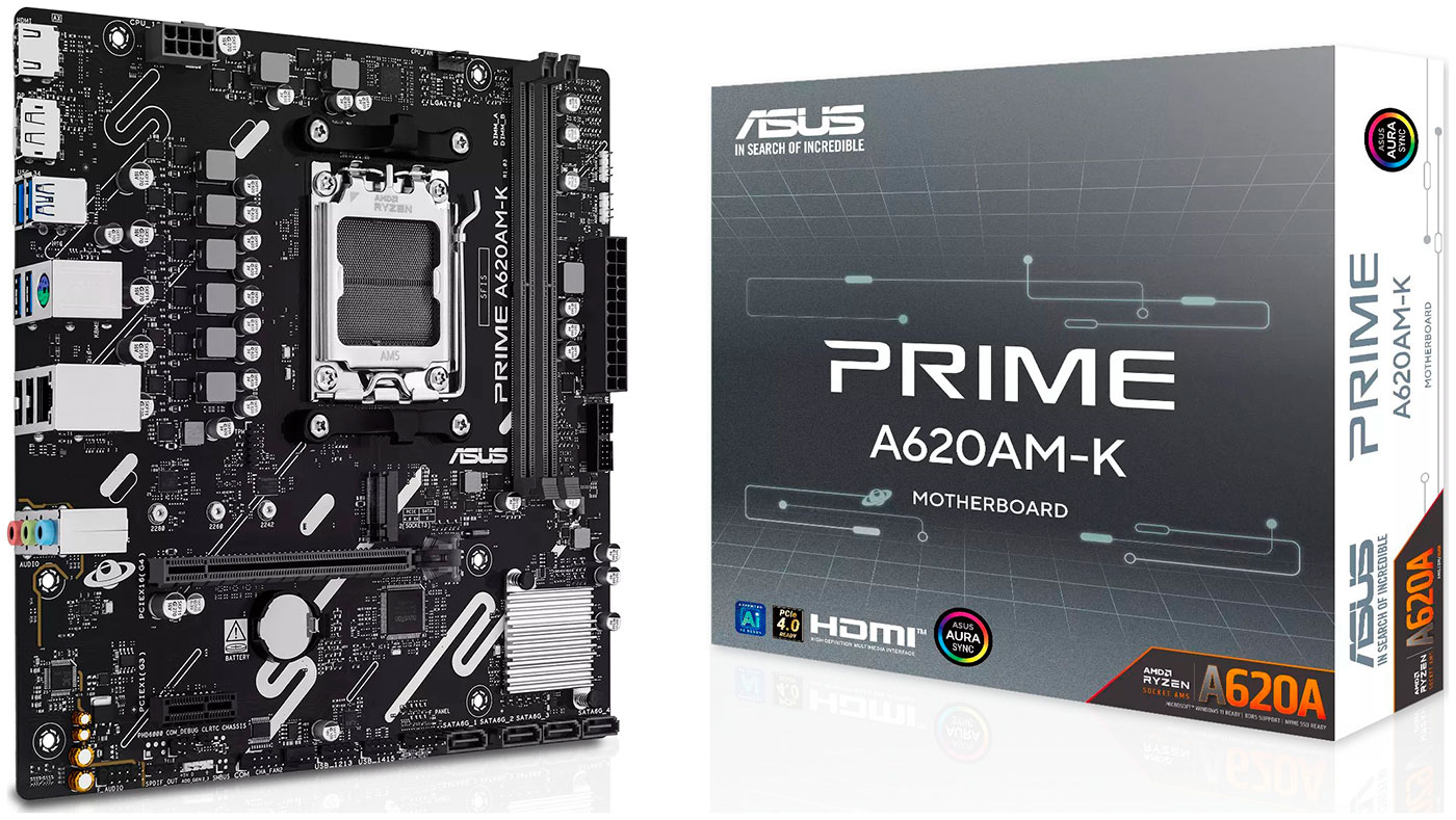 

Материнская плата Asus PRIME A620AM-K (AM5, mATX), Черный