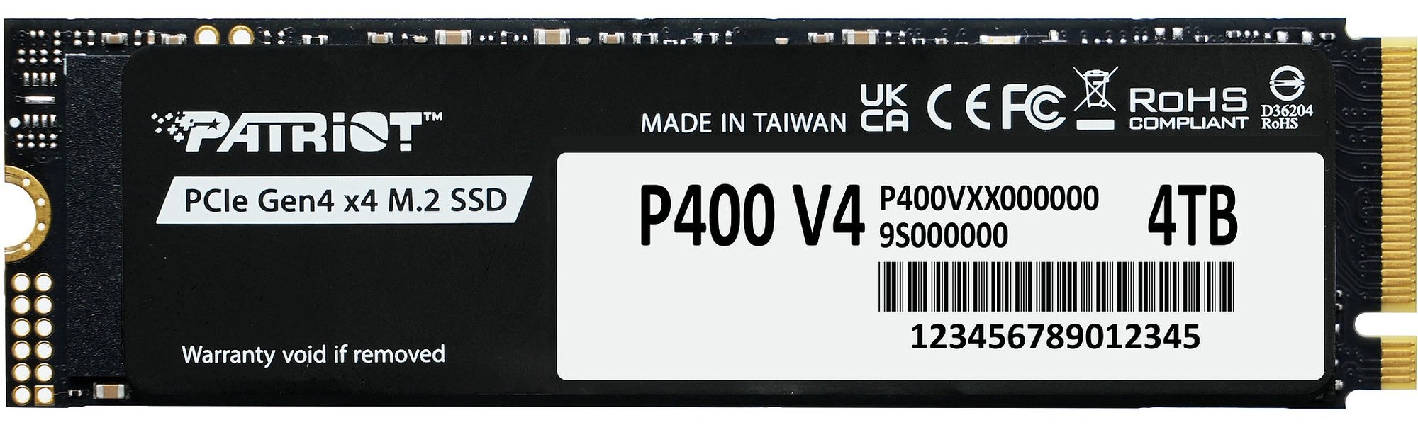 Изображение товара SSD накопитель Patriot Memory 4TB M.2 2280 PCIe 4.0 P400 V4 P400VP4TBM28H