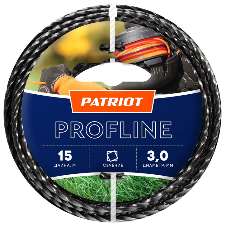 Изображение товара Леска Patriot Profline 300-15-5 3 мм 15 м для триммеров скрученный квадрат