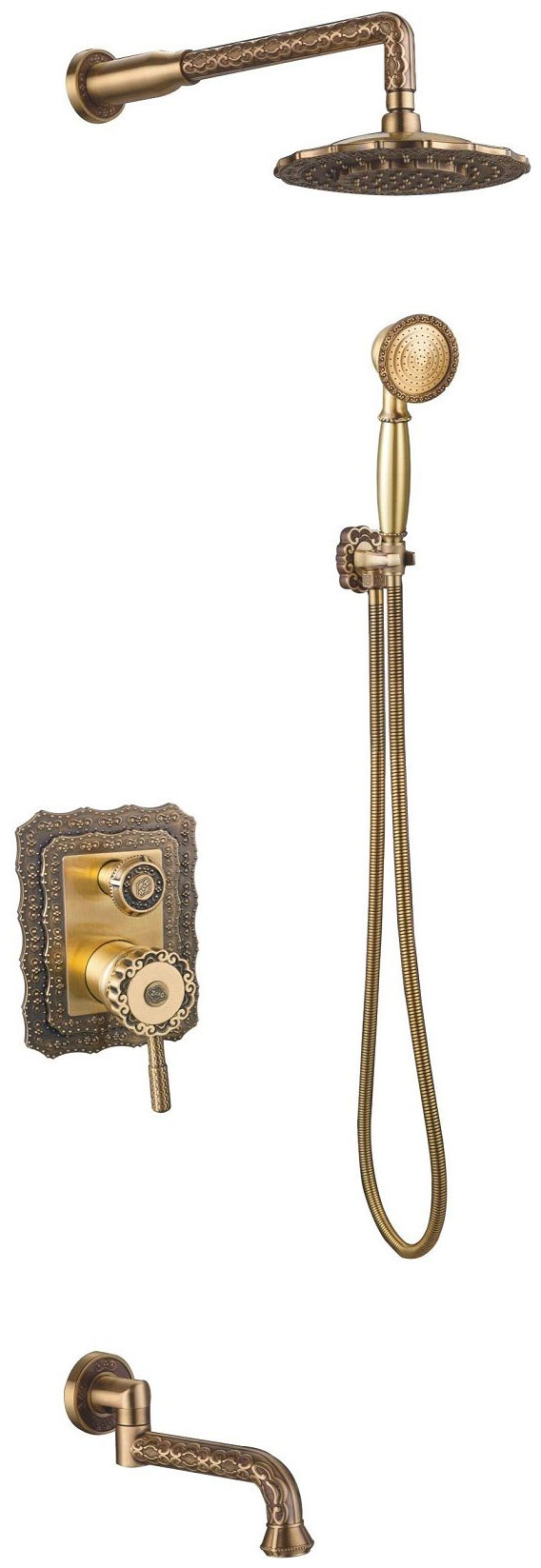 Изображение товара Душевой комплект Zorg A 104DS-BR серии Antic латунь бронза винтажный стиль