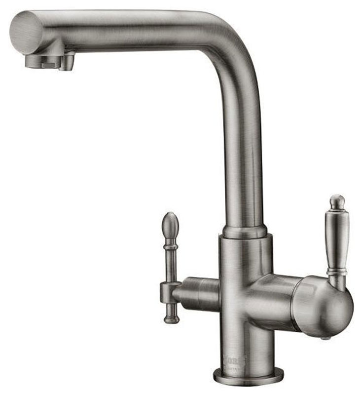 Изображение товара Смеситель кухонный под фильтр Zorg ZR 313 YF никель двухканальный