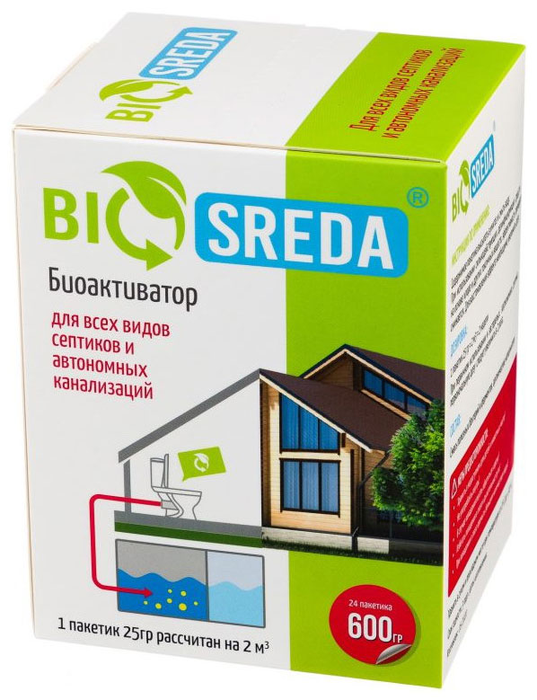 Септик для биотуалетов Biosreda для септиков и автономных канализаций, 600 гр 24 пак биоактиватор biosreda для септиков и автономных канализаций 600 гр 24 пак