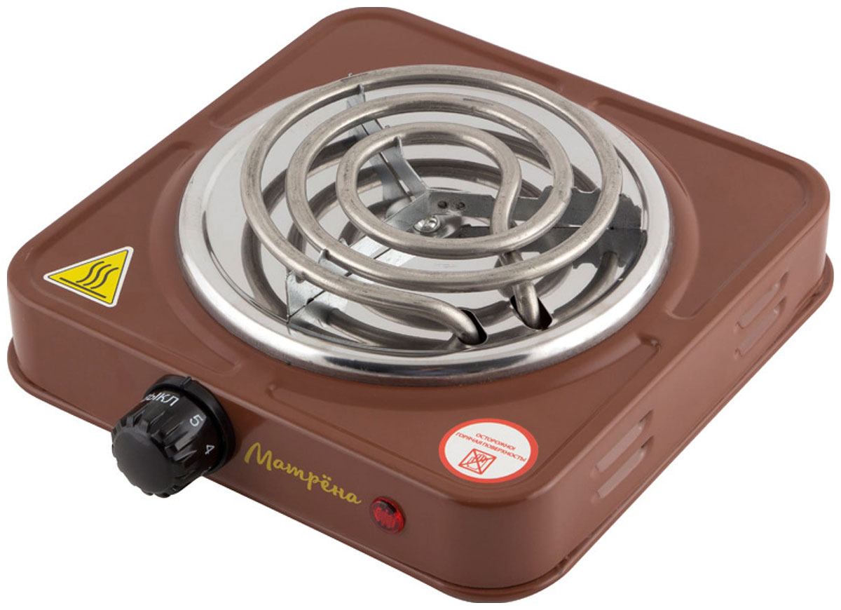 Изображение товара Настольная электроплита Матрёна МА-060 коричневая с одной конфоркой 1000 Вт