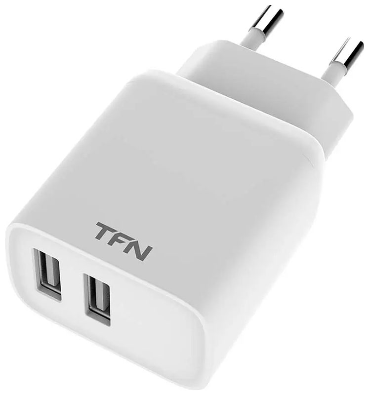 Сетевое ЗУ TFN 2 RAPID 2.4A white б/кабеля сетевое зарядное устройство с кабелем tfn rapid 2xusb 2 4a кабель usb c white