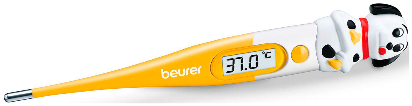 Термометр электронный Beurer BY11 Dog, желтый термометр электронный beurer by11 frog желтый
