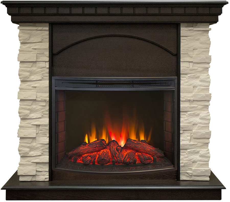 Изображение товара Электрокамин с комплектом камина и панорамным очагом Evrika 25,5