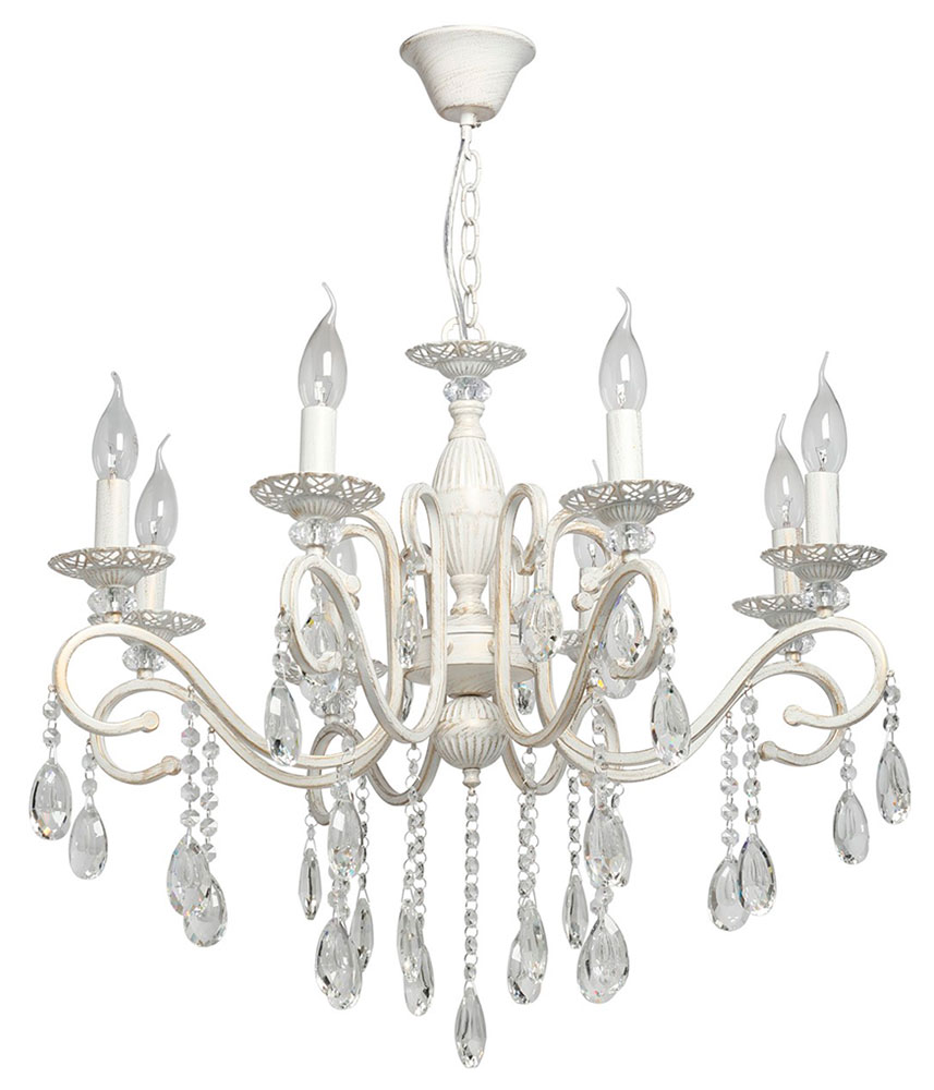 Изображение товара Люстра подвесная Аврора 8х60W E14 классическая с хрусталем регулировка высоты