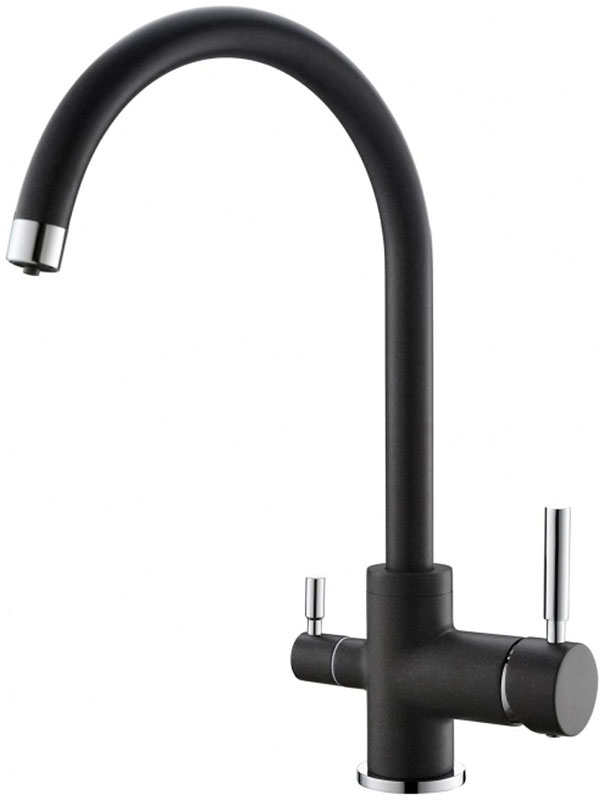 Изображение товара Кухонный смеситель Emar 3007.12 Оникс Латунь под гранит с однорычажным управлением